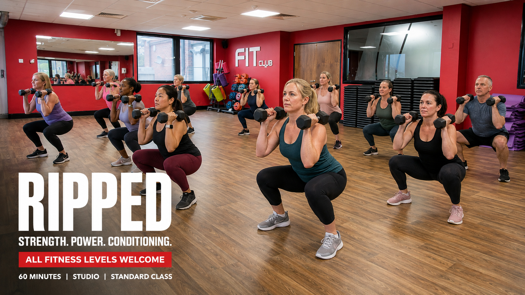 Members taking part in an Ripped class at Fit Club Northwood Hills