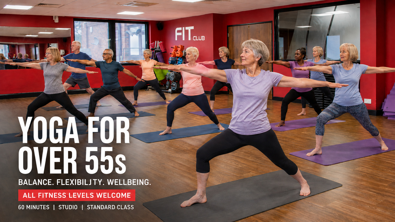 Members taking part in a Yoga Class at Fit Club Northwood Hills